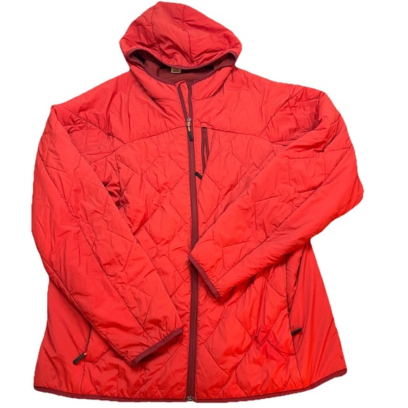 Duluth Trading Jacket Mens Large Tall LT Red Quilted Agiloft Insulated Hooded - Picture 4 of 16
